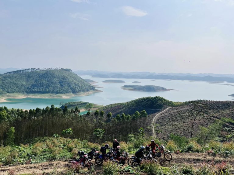 Honda xr150's on a motorbike tour in vietnam in the north of vietnam.